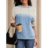 imageDokotoo Hoodies for Women Color Block Oversized Sweatshirt Long Sleeve Drawstring Casual Lightweight Hoodie Tops Fall 2025White Blue