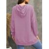 imageDokotoo Oversized Hoodies for Women Casual Long Sleeve Waffle Knit Drawstring Side Slit Pullover Sweatshirts with PocketPurple