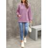 imageDokotoo Oversized Hoodies for Women Casual Long Sleeve Waffle Knit Drawstring Side Slit Pullover Sweatshirts with PocketPurple