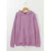 imageDokotoo Oversized Hoodies for Women Casual Long Sleeve Waffle Knit Drawstring Side Slit Pullover Sweatshirts with PocketPurple