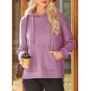 imageDokotoo Oversized Hoodies for Women Casual Long Sleeve Waffle Knit Drawstring Side Slit Pullover Sweatshirts with PocketPurple