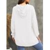 imageDokotoo Oversized Hoodies for Women Casual Long Sleeve Waffle Knit Drawstring Side Slit Pullover Sweatshirts with PocketWhite