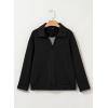 imageDokotoo Sweatshirt for Women Long Sleeve V Neck Color Block Oversized Casual Pullover Sweatshirts TopsBlack