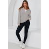 imageDokotoo Sweatshirt for Women Long Sleeve V Neck Color Block Oversized Casual Pullover Sweatshirts TopsGrey