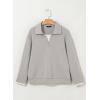 imageDokotoo Sweatshirt for Women Long Sleeve V Neck Color Block Oversized Casual Pullover Sweatshirts TopsGrey