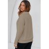 imageDokotoo Sweatshirt for Women Long Sleeve V Neck Color Block Oversized Casual Pullover Sweatshirts TopsKhaki