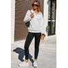 imageDokotoo Sweatshirt for Women Long Sleeve V Neck Color Block Oversized Casual Pullover Sweatshirts TopsWhite