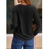 imageDokotoo Womens Crew Neck Long Sleeve Shirts Waffle Knit Loose Tops Basic Tees 2025 Casual Comfy Fall Outfits ClothesBlack