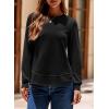 imageDokotoo Womens Crew Neck Long Sleeve Shirts Waffle Knit Loose Tops Basic Tees 2025 Casual Comfy Fall Outfits ClothesBlack