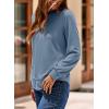 imageDokotoo Womens Crew Neck Long Sleeve Shirts Waffle Knit Loose Tops Basic Tees 2025 Casual Comfy Fall Outfits ClothesBlue