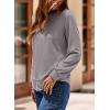 imageDokotoo Womens Crew Neck Long Sleeve Shirts Waffle Knit Loose Tops Basic Tees 2025 Casual Comfy Fall Outfits ClothesGray