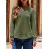 imageDokotoo Womens Crew Neck Long Sleeve Shirts Waffle Knit Loose Tops Basic Tees 2025 Casual Comfy Fall Outfits ClothesGreen