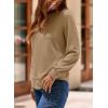 imageDokotoo Womens Crew Neck Long Sleeve Shirts Waffle Knit Loose Tops Basic Tees 2025 Casual Comfy Fall Outfits ClothesKhaki