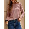 imageDokotoo Womens Crew Neck Long Sleeve Shirts Waffle Knit Loose Tops Basic Tees 2025 Casual Comfy Fall Outfits ClothesPink