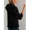 imageDokotoo Womens Hoodies Casual Waffle Knit Long Sleeve Drawstring Pullover Sweatshirts Lightweight Hooded TopsBlack