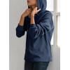 imageDokotoo Womens Hoodies Casual Waffle Knit Long Sleeve Drawstring Pullover Sweatshirts Lightweight Hooded TopsDark Blue