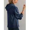 imageDokotoo Womens Hoodies Casual Waffle Knit Long Sleeve Drawstring Pullover Sweatshirts Lightweight Hooded TopsDark Blue