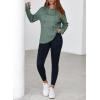 imageDokotoo Womens Hoodies Casual Waffle Knit Long Sleeve Drawstring Pullover Sweatshirts Lightweight Hooded TopsGreen