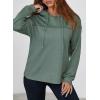 imageDokotoo Womens Hoodies Casual Waffle Knit Long Sleeve Drawstring Pullover Sweatshirts Lightweight Hooded TopsGreen