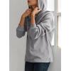 imageDokotoo Womens Hoodies Casual Waffle Knit Long Sleeve Drawstring Pullover Sweatshirts Lightweight Hooded TopsGrey