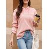 imageDokotoo Womens Hoodies Casual Waffle Knit Long Sleeve Drawstring Pullover Sweatshirts Lightweight Hooded TopsPink