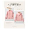 imageDokotoo Womens Hoodies Casual Waffle Knit Long Sleeve Drawstring Pullover Sweatshirts Lightweight Hooded TopsPink