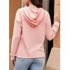 imageDokotoo Womens Hoodies Casual Waffle Knit Long Sleeve Drawstring Pullover Sweatshirts Lightweight Hooded TopsPink