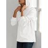 imageDokotoo Womens Hoodies Casual Waffle Knit Long Sleeve Drawstring Pullover Sweatshirts Lightweight Hooded TopsWhite