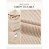 imageDokotoo Womens Hoodies Oversized Sweatshirts Ribbed Knit Long Sleeve Drawstring V Neck Casual Pullover Sweatshirt Hooded TopsApricot