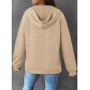imageDokotoo Womens Hoodies Oversized Sweatshirts Ribbed Knit Long Sleeve Drawstring V Neck Casual Pullover Sweatshirt Hooded TopsApricot