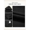imageDokotoo Womens Hoodies Oversized Sweatshirts Ribbed Knit Long Sleeve Drawstring V Neck Casual Pullover Sweatshirt Hooded TopsBlack