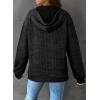 imageDokotoo Womens Hoodies Oversized Sweatshirts Ribbed Knit Long Sleeve Drawstring V Neck Casual Pullover Sweatshirt Hooded TopsBlack