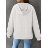 imageDokotoo Womens Hoodies Oversized Sweatshirts Ribbed Knit Long Sleeve Drawstring V Neck Casual Pullover Sweatshirt Hooded TopsWhite
