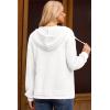 imageDokotoo Womens Hoodies Oversized Sweatshirts Ribbed Knit Long Sleeve Drawstring V Neck Casual Pullover Sweatshirt Hooded TopsWhite