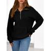 imageDokotoo Womens Oversized Sweatshirts Quarter Zip Pullover Women 2025 Fall Fashion Long Sleeve Tops Outfits ClothesBlack