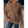imageDokotoo Womens Oversized Sweatshirts Quarter Zip Pullover Women 2025 Fall Fashion Long Sleeve Tops Outfits ClothesCoffee