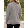 imageDokotoo Womens Oversized Sweatshirts Quarter Zip Pullover Women 2025 Fall Fashion Long Sleeve Tops Outfits ClothesGray
