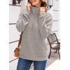 imageDokotoo Womens Oversized Sweatshirts Quarter Zip Pullover Women 2025 Fall Fashion Long Sleeve Tops Outfits ClothesGray