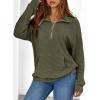 imageDokotoo Womens Oversized Sweatshirts Quarter Zip Pullover Women 2025 Fall Fashion Long Sleeve Tops Outfits ClothesVineyard Green