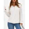 imageDokotoo Womens Oversized Sweatshirts Quarter Zip Pullover Women 2025 Fall Fashion Long Sleeve Tops Outfits ClothesWhite