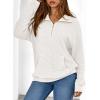 imageDokotoo Womens Oversized Sweatshirts Quarter Zip Pullover Women 2025 Fall Fashion Long Sleeve Tops Outfits ClothesWhite