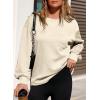imageDokotoo Womens Sweatshirt 2025 Casual Lightweight Soft Crew Neck Loose Tops with PocketBeige