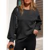 imageDokotoo Womens Sweatshirt 2025 Casual Lightweight Soft Crew Neck Loose Tops with PocketBlack
