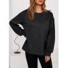 imageDokotoo Womens Sweatshirt 2025 Casual Lightweight Soft Crew Neck Loose Tops with PocketBlack