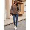 imageDokotoo Womens Sweatshirt 2025 Casual Lightweight Soft Crew Neck Loose Tops with PocketCoffee