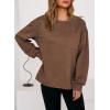 imageDokotoo Womens Sweatshirt 2025 Casual Lightweight Soft Crew Neck Loose Tops with PocketCoffee