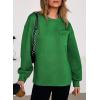 imageDokotoo Womens Sweatshirt 2025 Casual Lightweight Soft Crew Neck Loose Tops with PocketDark Green