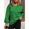 imageDokotoo Womens Sweatshirt 2025 Casual Lightweight Soft Crew Neck Loose Tops with PocketDark Green