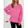 imageDokotoo Womens Sweatshirt 2025 Casual Lightweight Soft Crew Neck Loose Tops with PocketSachet Pink