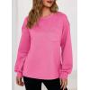 imageDokotoo Womens Sweatshirt 2025 Casual Lightweight Soft Crew Neck Loose Tops with PocketSachet Pink